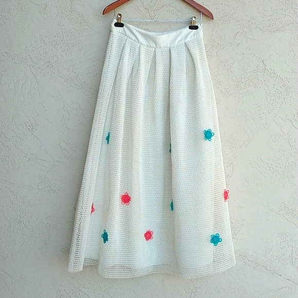 MYRED Floral White Maxi Skirt Size 40 (EU) - Picture 1 of 10